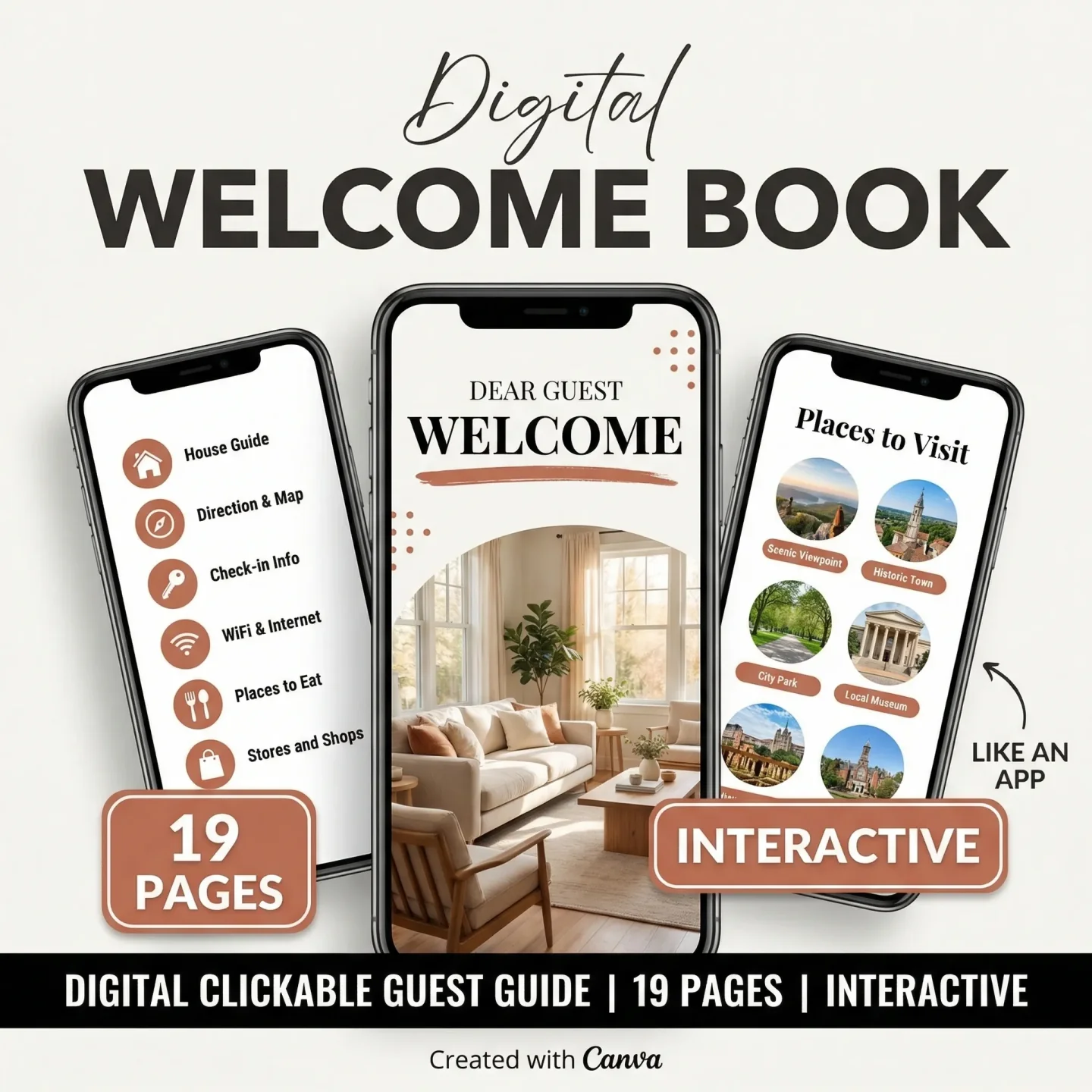 A digital welcome book page from the Airbnb Host Bundle, showing how guest information can continue after a reservation is confirmed