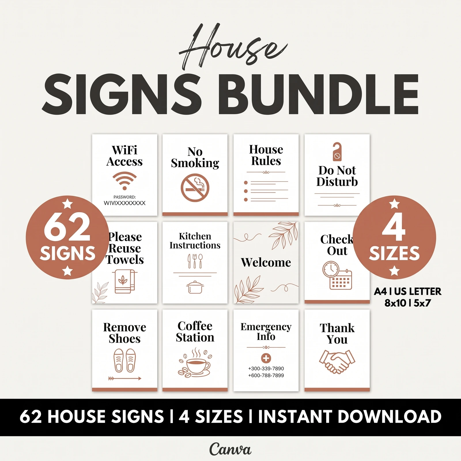 Airbnb Host Bundle house-sign preview for sharing clear guest instructions